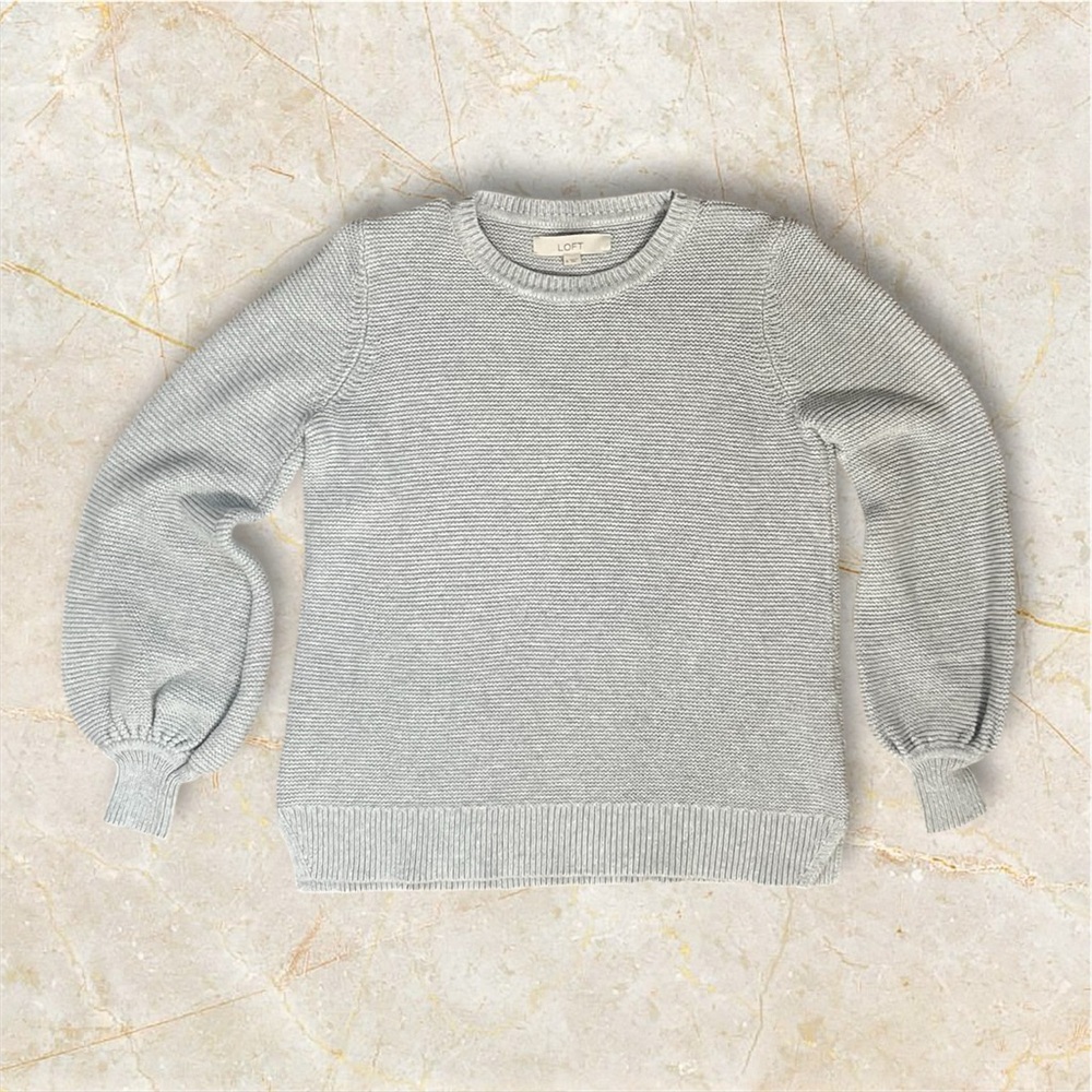 Loft | 100% Cotton Balloon sleeve Knitted Sweater
